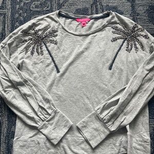 Lilly Pulitzer beaded palm sweatshirt